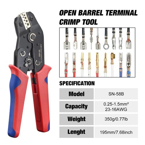 5mm ratchet crimper - 0.25-1.5mm²,