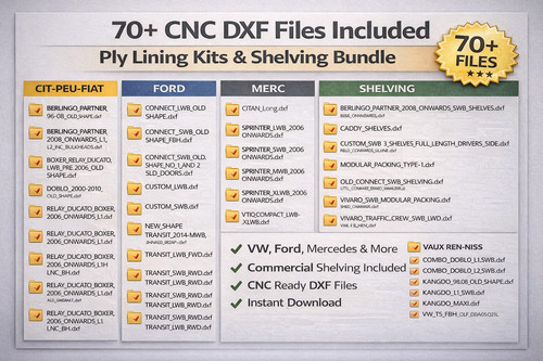 Cnc dxf ply lining kit - cnc, bundle