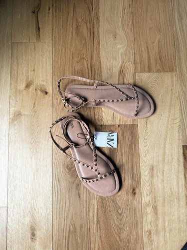 Zara beige nude sandals with - zara,