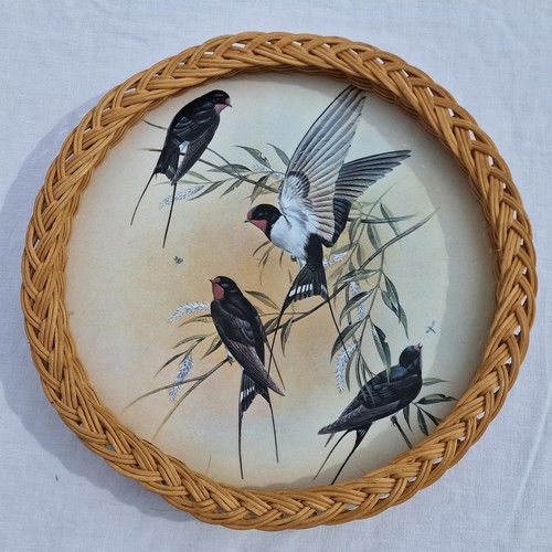 Vintage barn swallows round