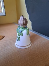 Franklin Porcelain Peter Barrett Bell with Baby Rabbit on Top 1983 No Damage