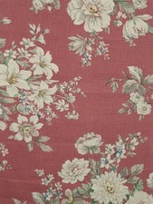 1920s Vintage Sanderson Deep Pink/Floral Fabric  - 77 cm x 35 cm  - New & Unused