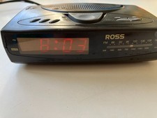 Ross R1232 digital alarm retro clock red Face AM/FM mains - WORKING