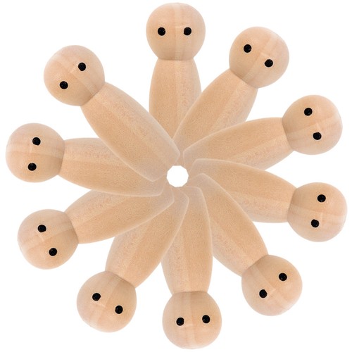 10pcs wooden peg doll - , decors
