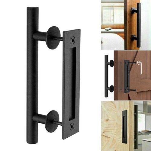 Barn door handle black - 12",