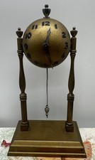 Vintage 1939 Globe Clock Company New York World's Fair Art Deco Desk Clock Works