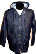 NEW MARK McNAIRY BROTHERS DENIM HOODY/JACKET! SNAPS & ZIPPER! POCKETS! USA! 40