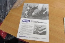 SQUIRE ZP1 SIDECAR FOR MZ250 MOTORCYCLES SALES BROCHURE SHEET