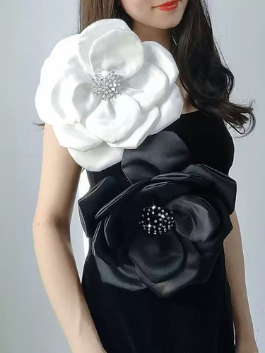 Removable big satin flower - removable,