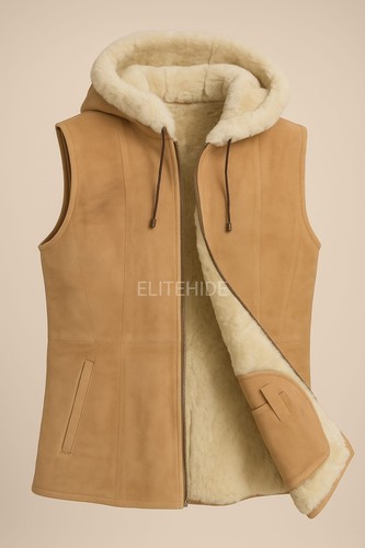 Sheepskin vest for - for, women
