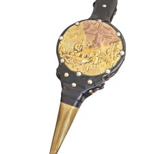 Bellows Starter Brass Leather Vintage antique Open Fire Flames Bellows Black....