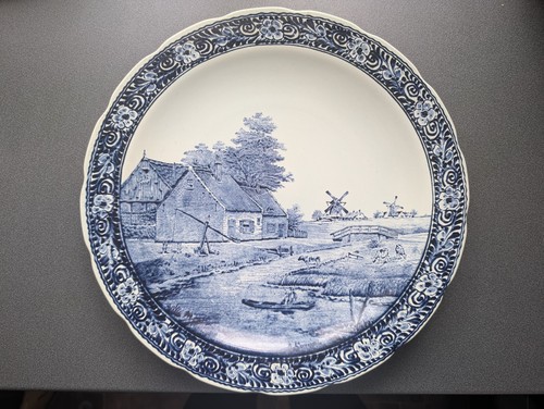 Large vintage delft charger - large, delft's