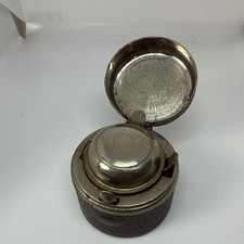Victorian Leather Bound Travel Inkwell