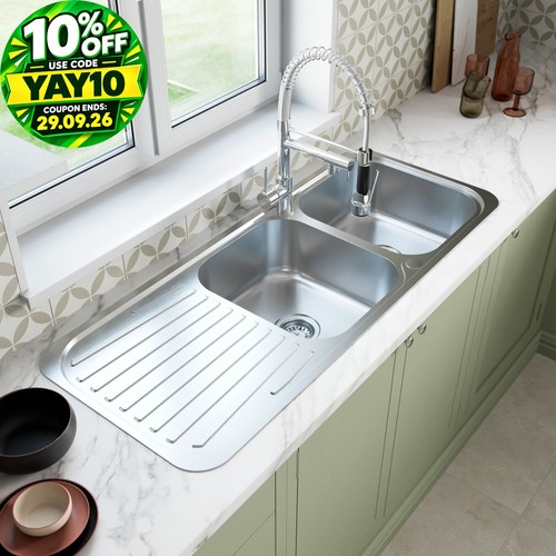 Stainless steel double bowl - stainless,