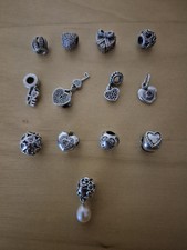 Genuine Pandora Heart and Pink Stones Love Charms Bundle/Job Lot; VGC Box Pouch