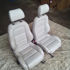 Audi TT Mk1 8N 1998-2006 PAIR of Cream Leather Heated Front Seats inc Headrests
