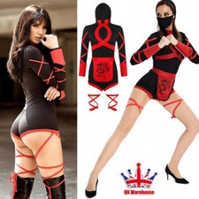 Women Cosplay Costume Ninja Warrior Fancy Dress Lady Jumpsuit Clothing Carnaval
