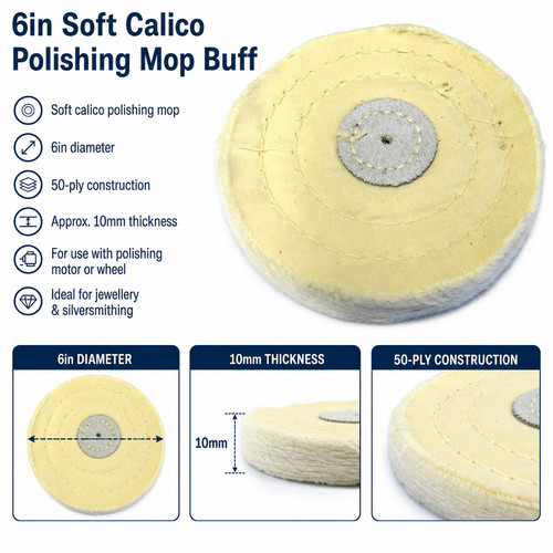 6in soft calico - calico, polishing
