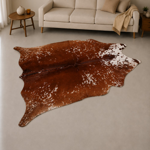 Genuine brown white - brown, cowhide