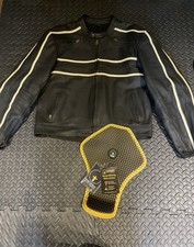 Frank Thomas Cafe Racer Leather Jacket Size Uk 48 Upgraded Forcefield Bodyarmour