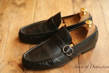 Gucci Black Leather Silver Bit