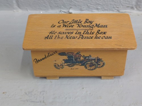 Vintage wooden money box - money,