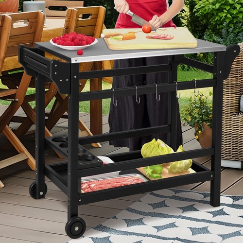Movable patio dining - patio, cart