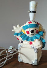 Vintage Ceramic Clown Box Table Lamp Colourful Unique Circus Bedroom Light