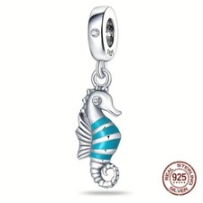 Blue Striped Seahorse Dangle