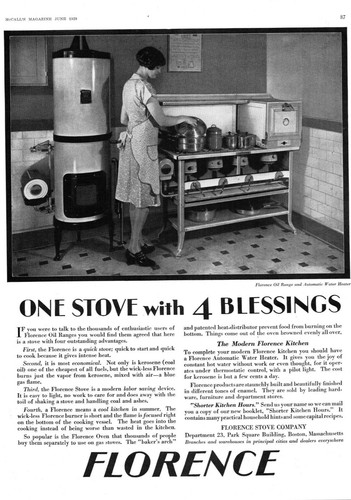 1929 florence stove - florence,