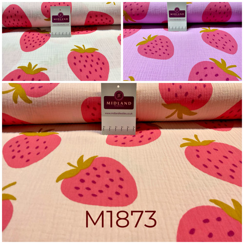 Strawberries double gauze - double,
