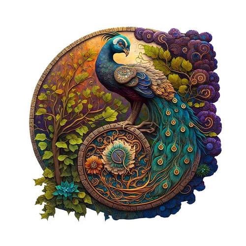 Stress relief round peacock - stress,