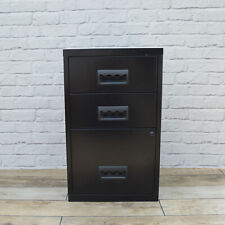 Home Office Black Metal 3-Drawer Filing Cabinet