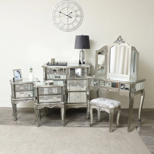 Silver mirrored bedroom