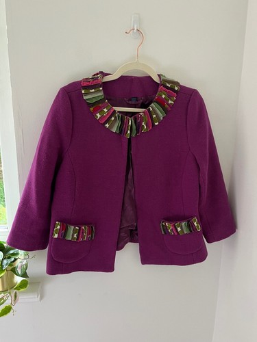 Boden purple wool blend jacket - boden,