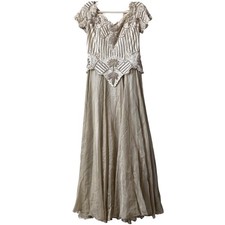 Eavis & Brown London Beaded Silk Gown Saks Fifth Avenue XL VTG Evening Dress