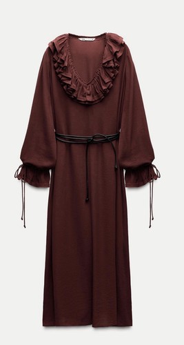 Zara burgundy midi dress size - dress,