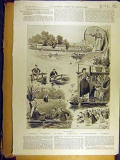 Old Antique Print 1895 Henley