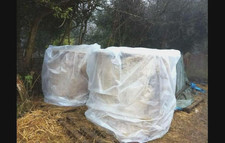 2  - 5FT HAY BIG BAG ROUND BALE COVER PLASTIC WATERPROOF STRAW HORSE STABLE FEED