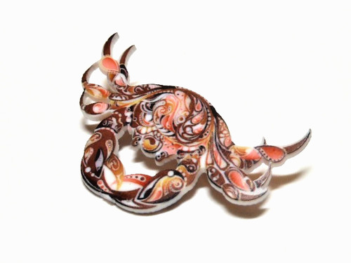 Colourful acrylic brooch of - acrylic,