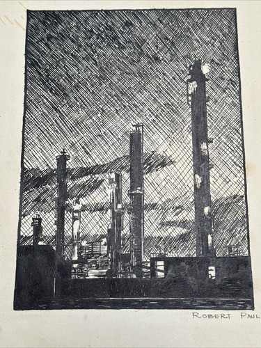 Wpa style drawing industrial - wpa,