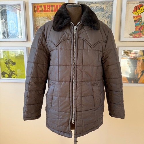 Vintage brown quilted winter - quilted,