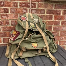 WW2 Era British Army Bergen Backpack Rucksack Canvas Military Bag SAS