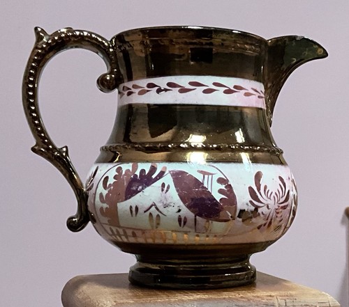 Copper lustre ware jug - ware, with
