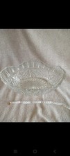 Vintage oval cut glass serving or fruit bowl, trifle dish a.k.a a bon bon dish.