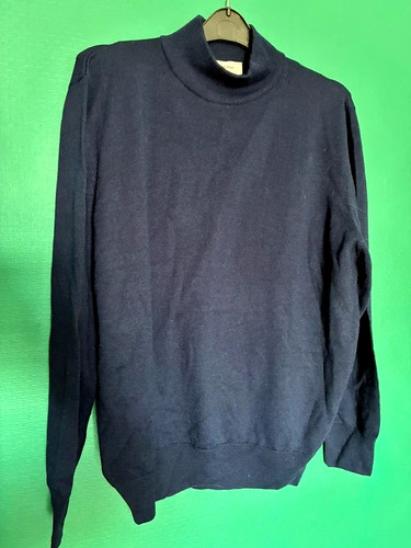 Wool jumper navy blue glenbrae - wool,