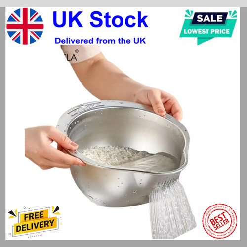 Stainless steel rice washer - stainless,