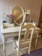 Bedroom Furniture Set Girls Bedroom Cream Wood Trundle Bed Dressing Table Chair