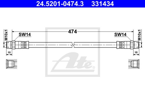 New brake hose for - new,