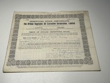 1920 The British Vegetable Oil Extraction Corporation Limited Debenture Share